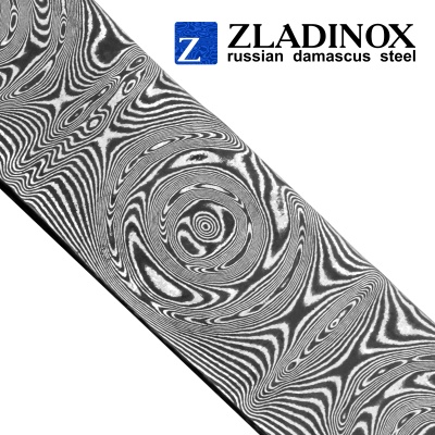 Дамасская сталь ZLADINOX ZD-1407 (узор "большая роза") - торговая марка Zladinox