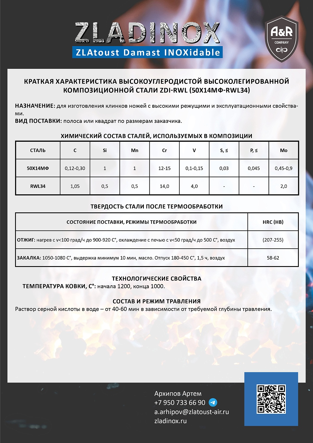 Режимы обработки композиционной стали ZDI-RWL