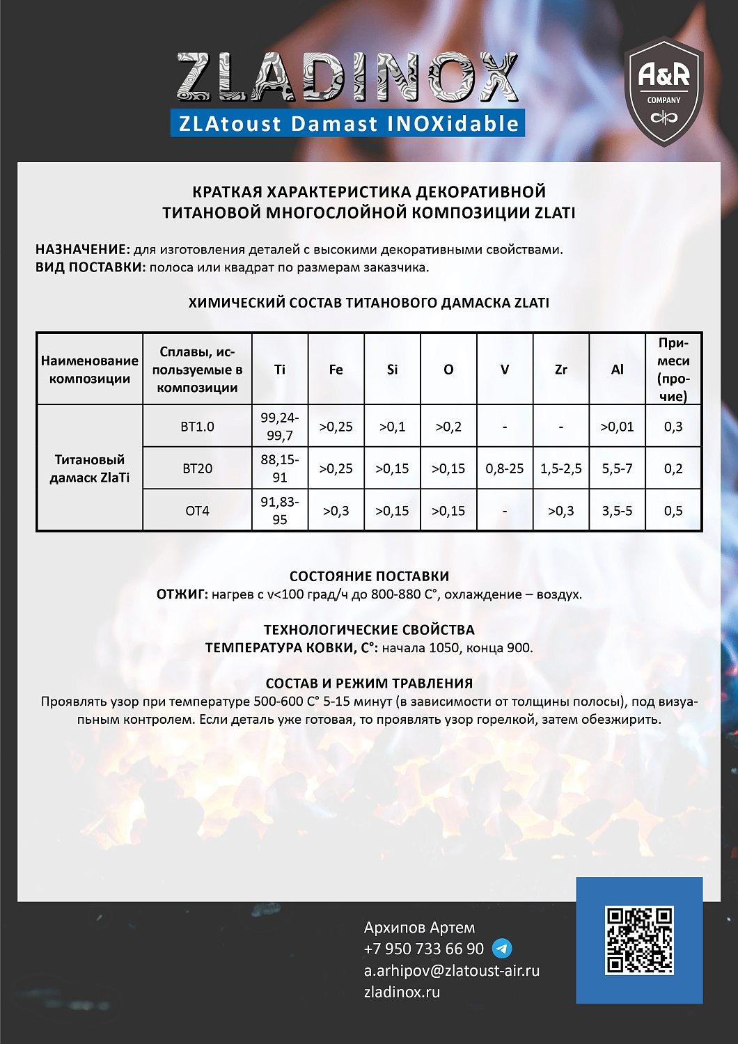 Режимы обработки титанового дамаска ZlaTi